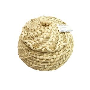 Vintage Native American Indian PAPAGO Lidded Basket